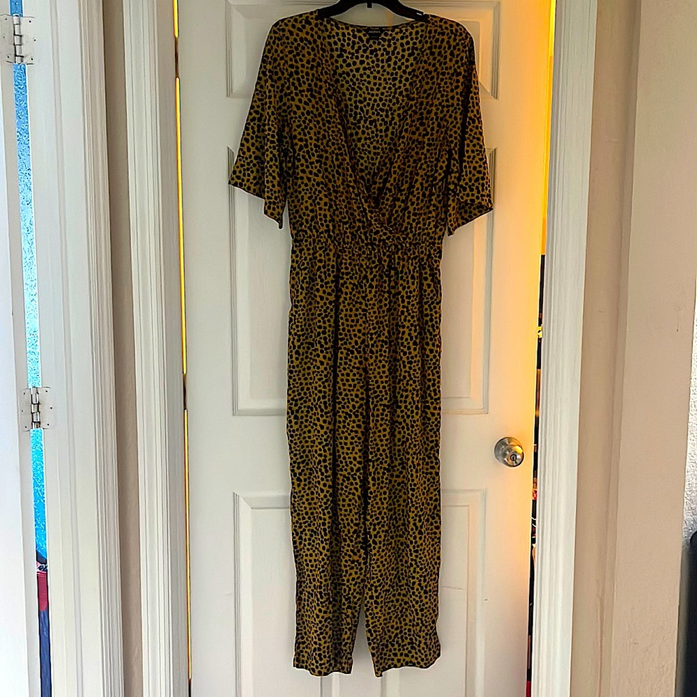 Animal print jumpsuit.